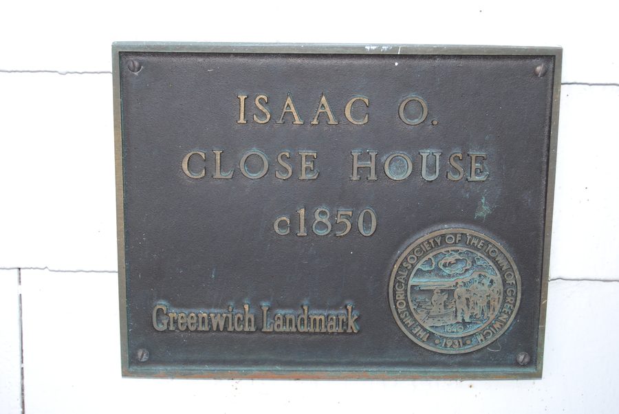 Greenwich Landmark plaque: Isaac O. Close House, c1850